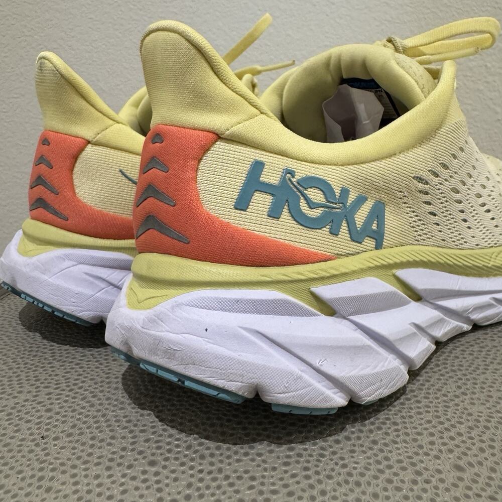 Hoka One One Clifton 8 Shoes Womens 9 B Yellow Pear Running Sneakers - Picture 6 of 16